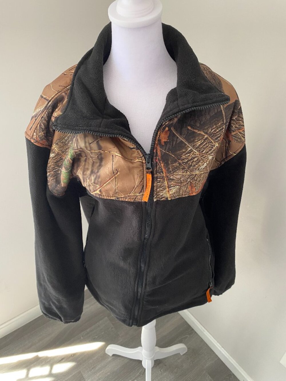 Black Camo Trail Crest Zip Up Fleece